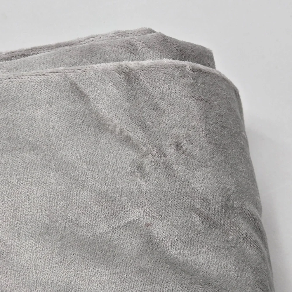 NWT QUINCE Set 48x84 Cotton Velvet Curtain Light Grey 3507